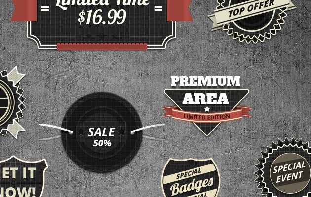 web Badges design PSD