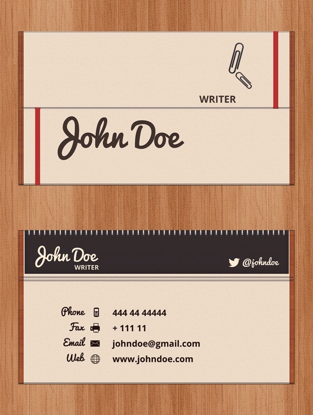 Company card template