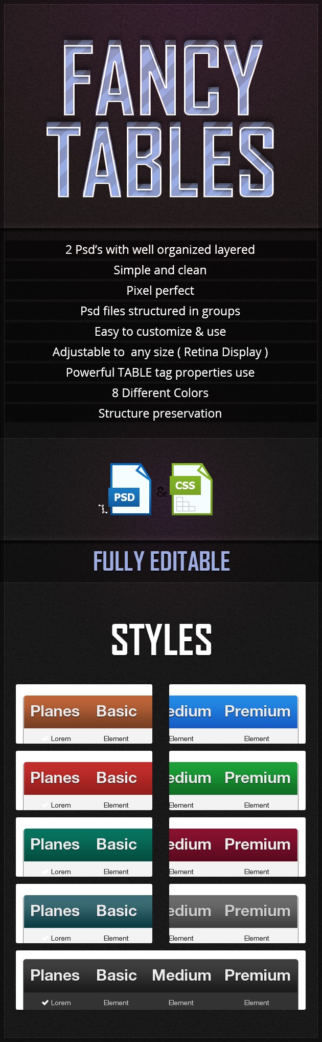 fancy tables HTML fancy tables HTML