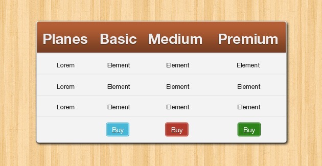 fancy tables HTML