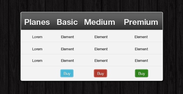 fancy tables HTML + CSS