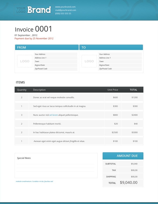 Html Invoice Template Free