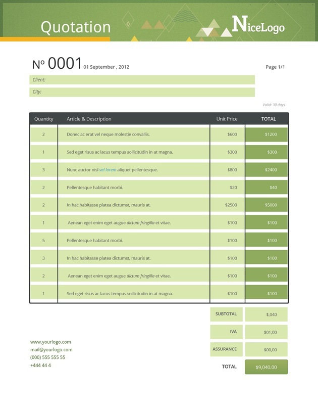 Invoice sample