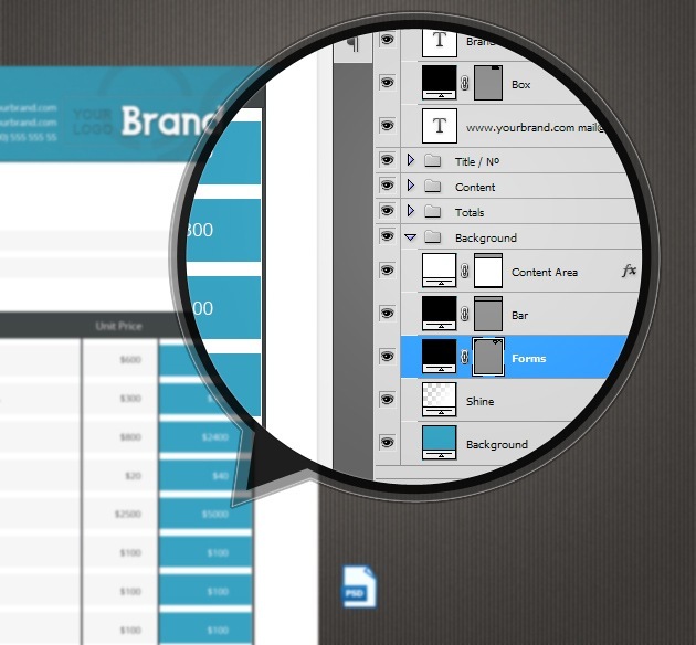 Invoice Photoshop