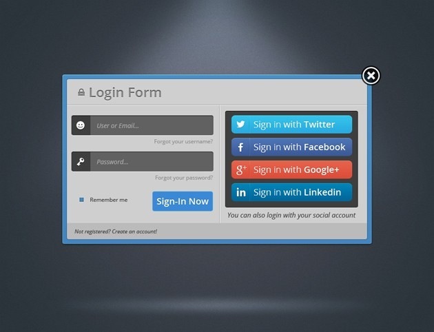 Web design Login form PSD