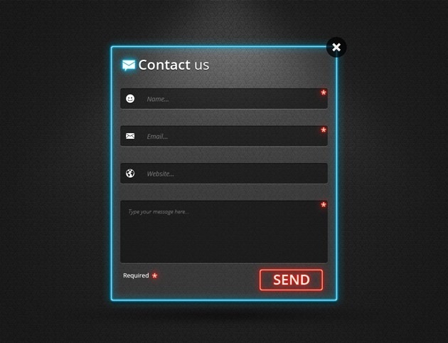 Web page Login form PSD