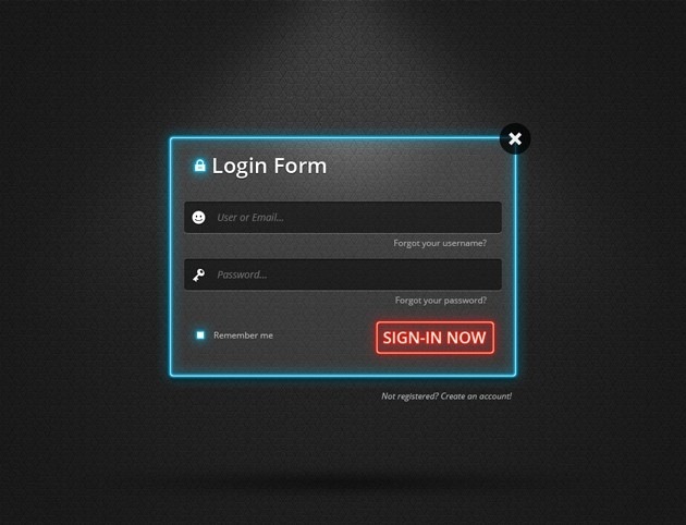 Web page Login form
