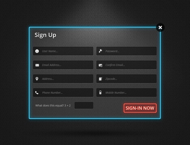 Login form pack PSD