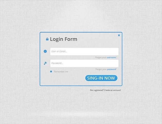 Clear Login form PSD