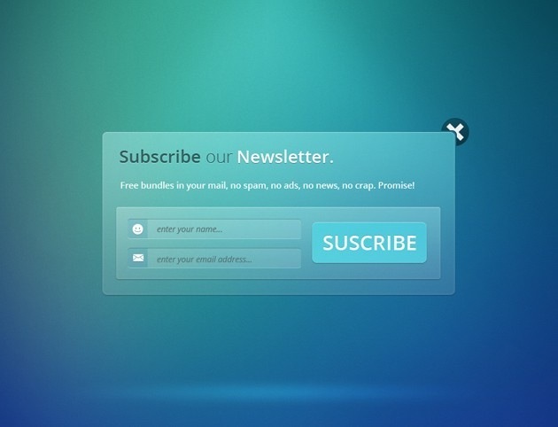 Transparent Subscribe form