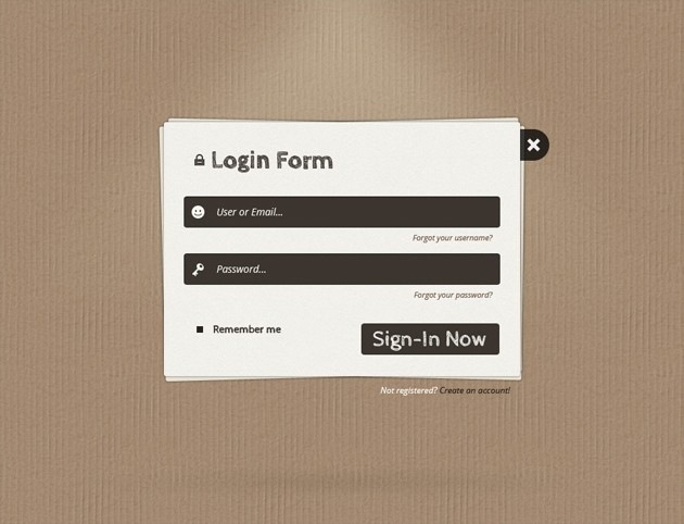 Minimalist Login form PSD