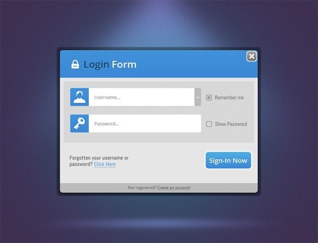 Nice Login form PSD