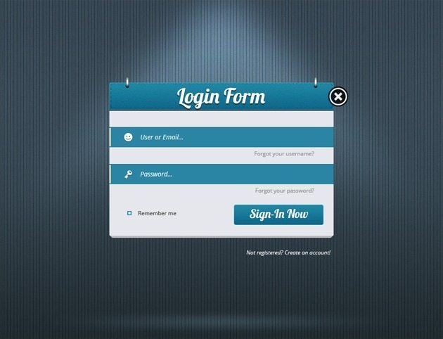 Blue Login form PSD