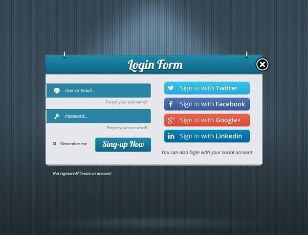 Blue Login form