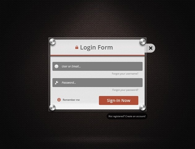 Login form PSD