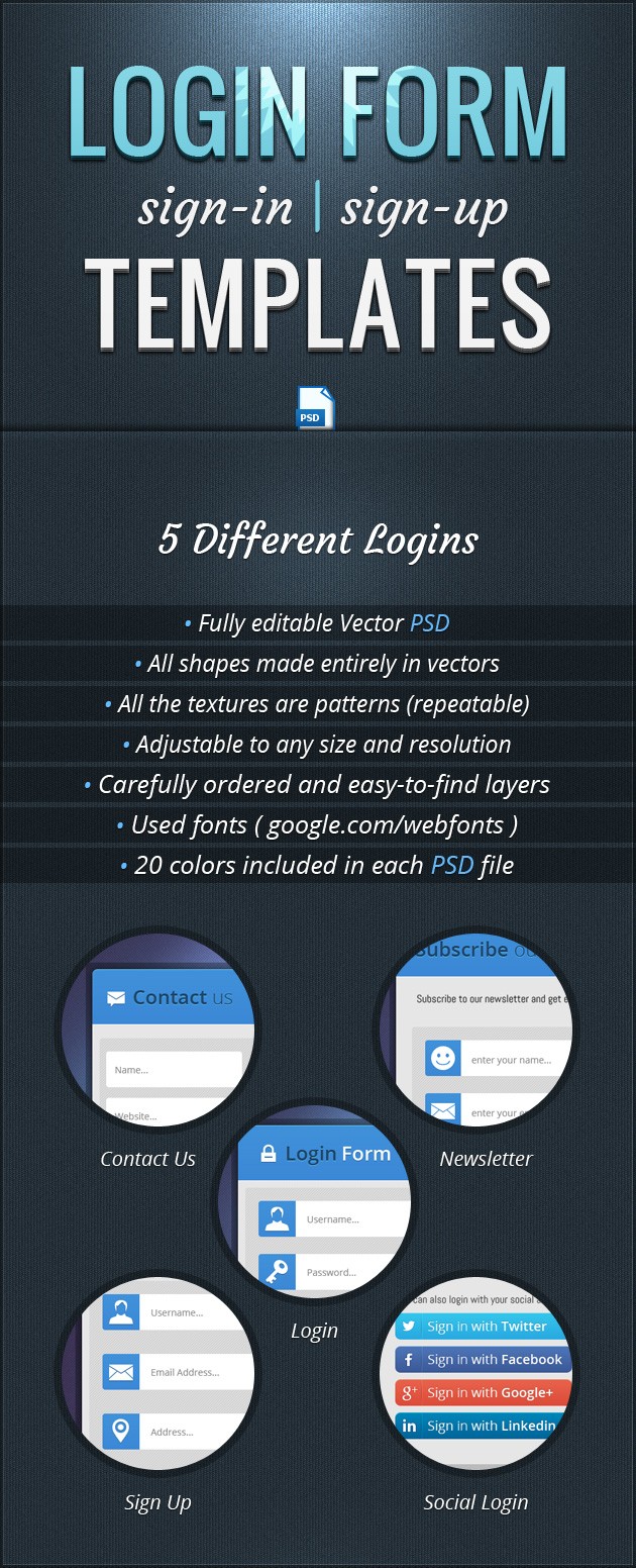 Login form PSD