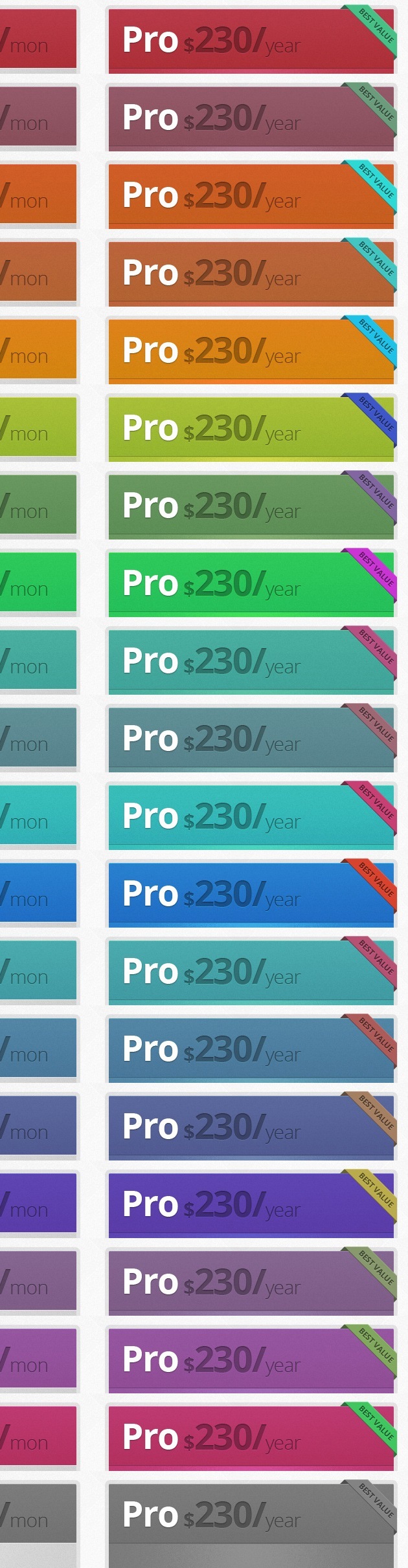 web pricing table Photoshop web pricing table Photoshop