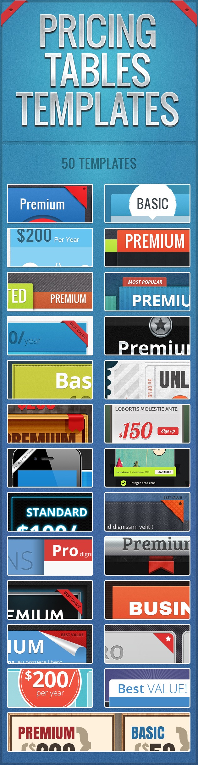 Pricing tables Templates Pricing tables Templates