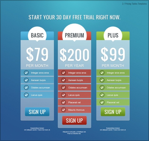 pricing list pack pricing list pack