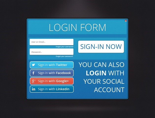 Login form PSD