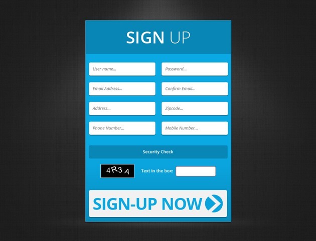 Nice Sign up form PSD