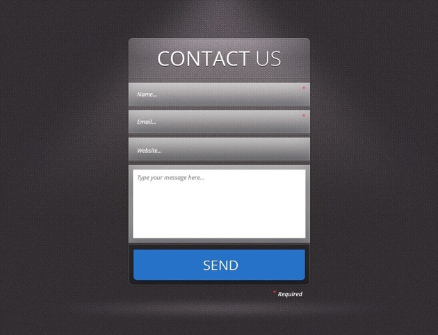  Dark Contact Us form PSD