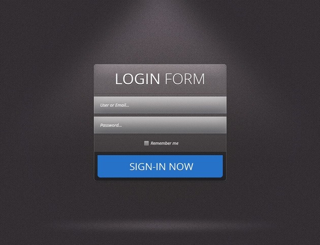 Dark Login form PSD