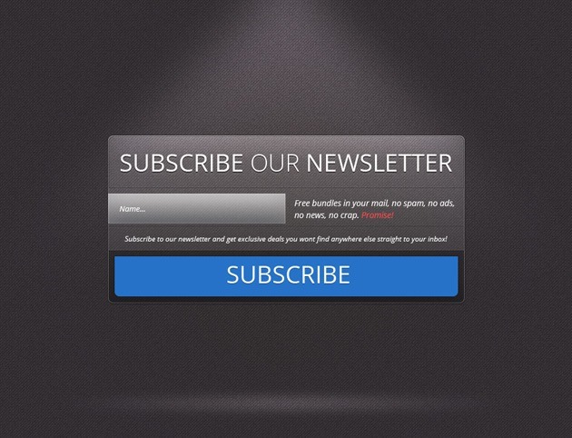 Dark Newsletter form PSD