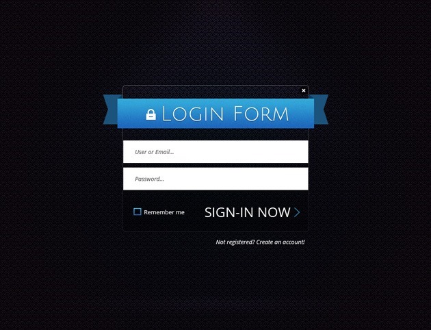 Ribbon Login form PSD