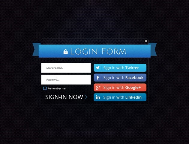 Ribbon Login form