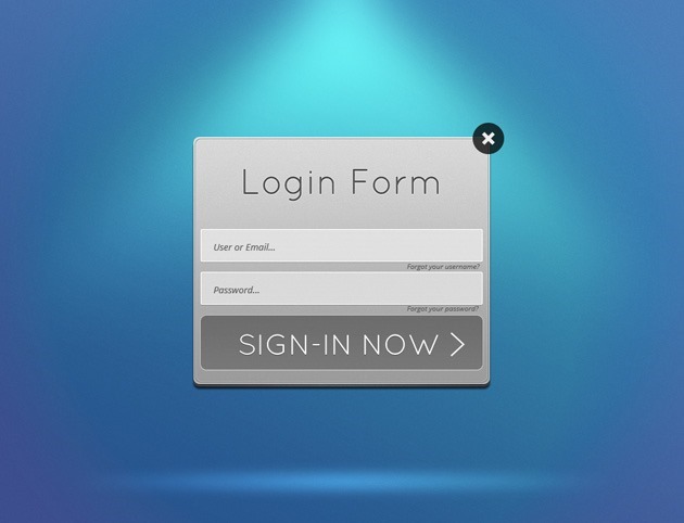 Grey Login form PSD 