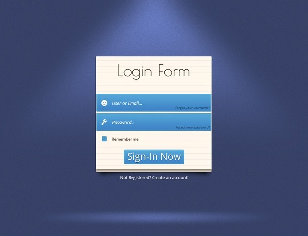 Simple Login form PSD 