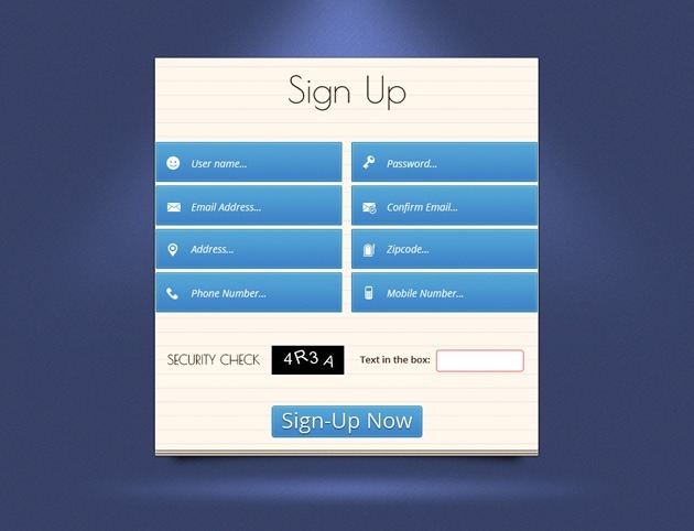 Simple Sign up form