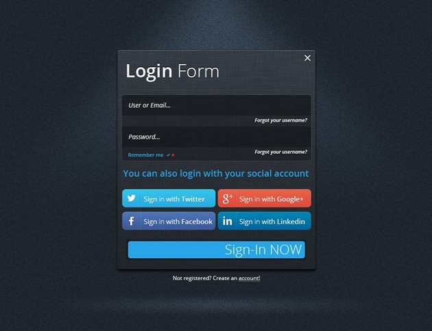 Login form template