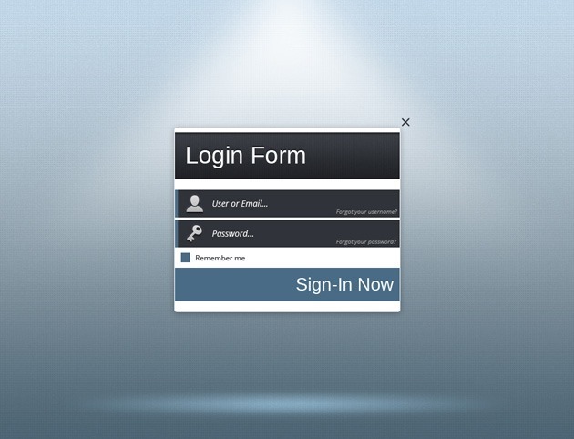 Login form PSD