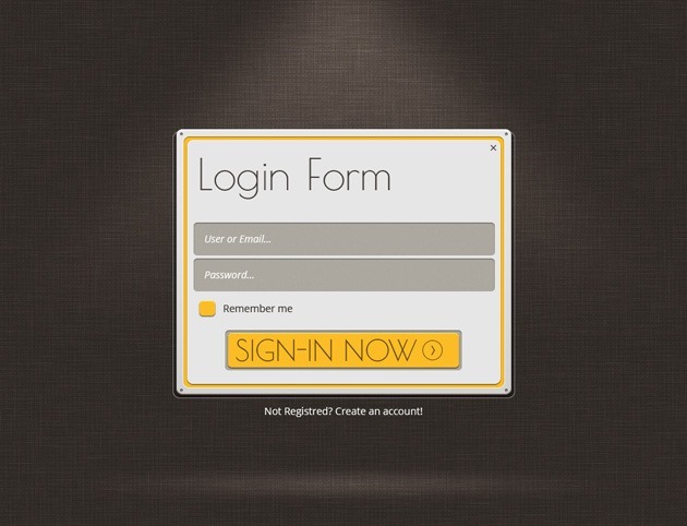 Web design Login form PSD 