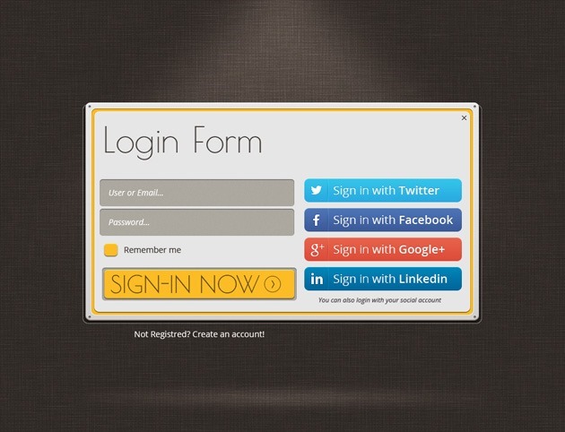 Web design Login form