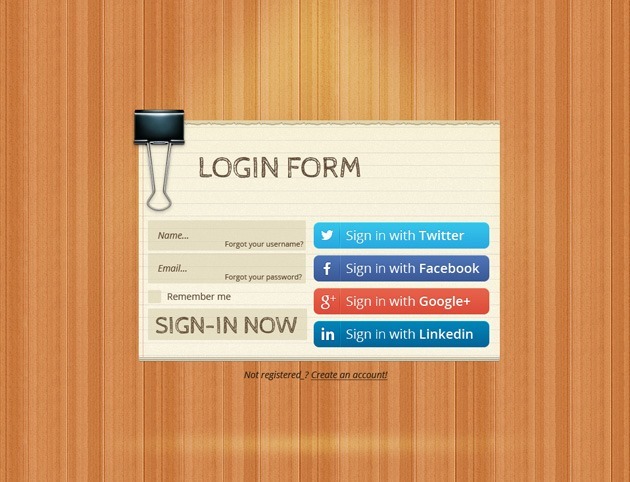 Wood Login form