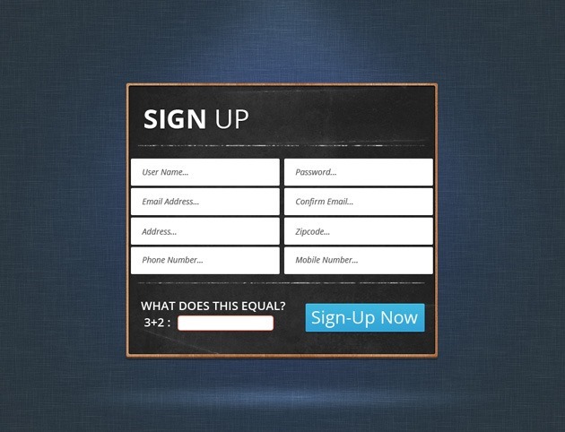 simple Sign up form 