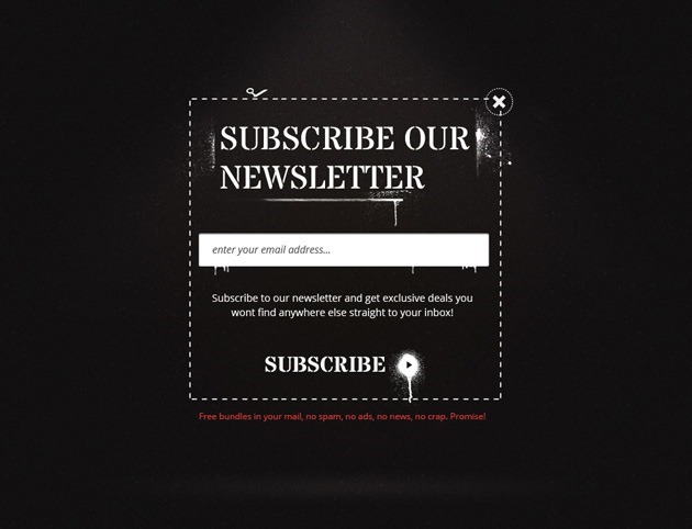 Dark Newsletter form template