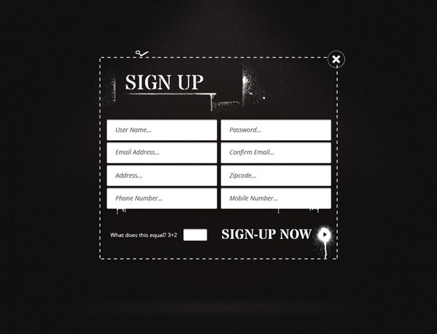 Dark Sign up form template