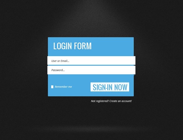 simple Login form PSD template