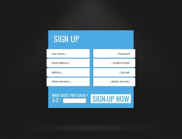 simple Sign up form template