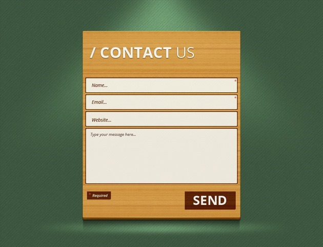 Wood Contact Me form template 