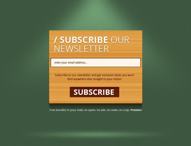 Wood Newsletter form template