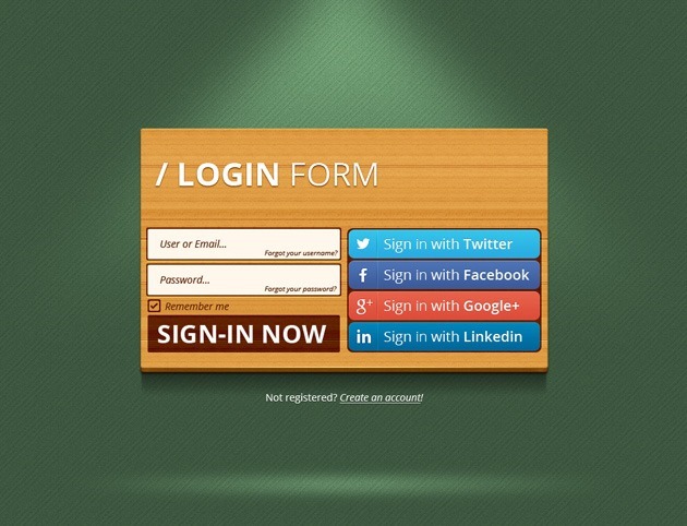 Wood Login form template