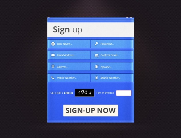 Cool Sign up form template