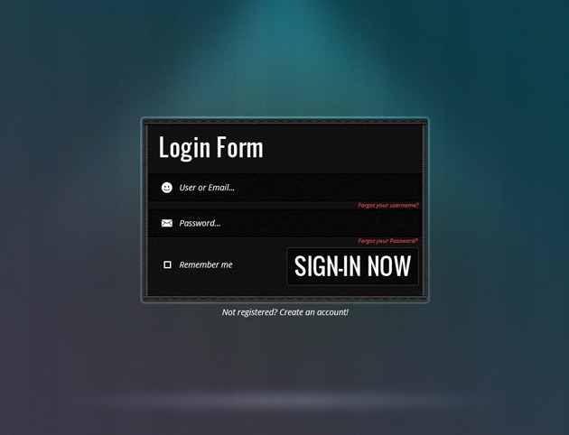 Login form PSD template