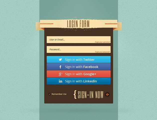 Web Login form template