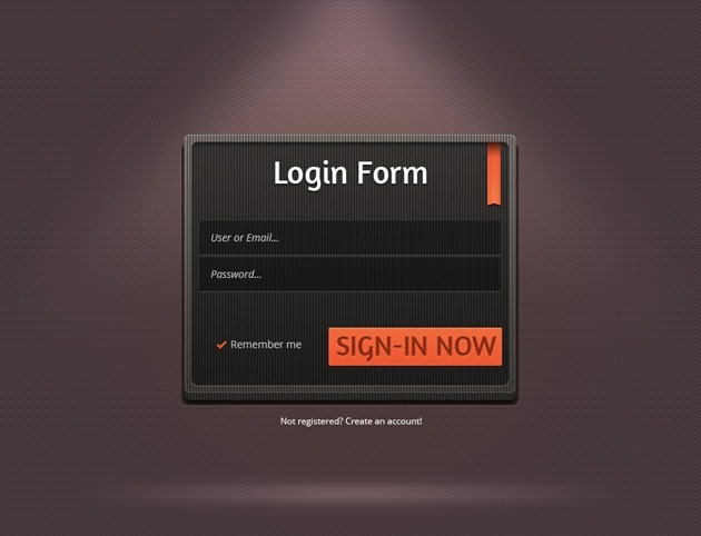 Login form PSD design